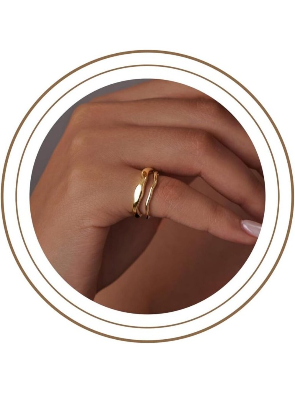 Trendy Non-Tarnish Gold Stackable Rings for Women & Men - Dainty Wedding